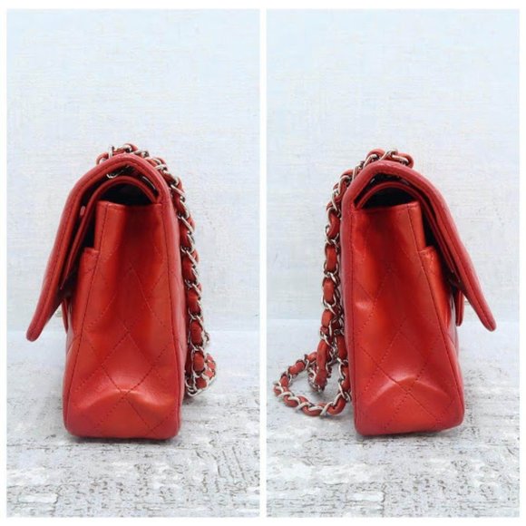 SOLD Chanel Orange Double Flap Shoulder Bag - Picture 3 of 8